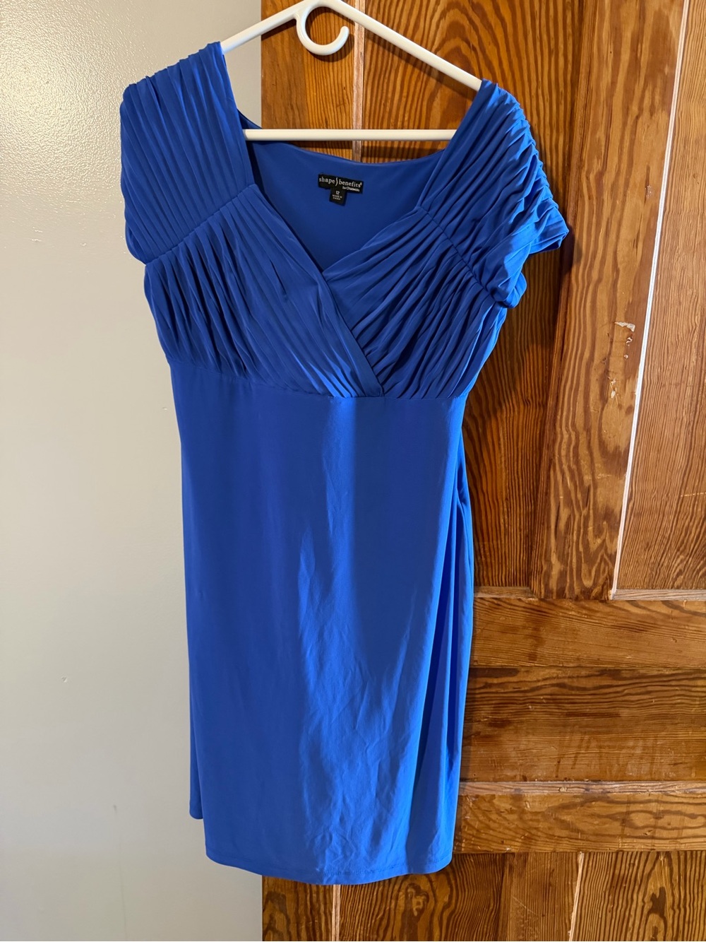 Chadwicks Royal Blue Pleated V-Neck Midi Dress